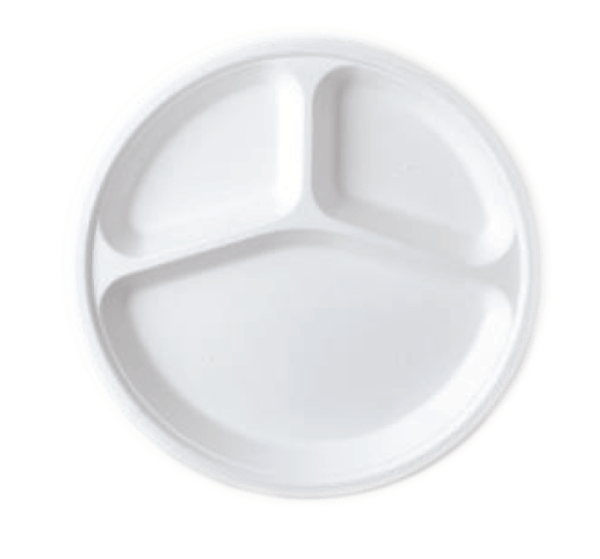 10” 3 Compartment Round Tray