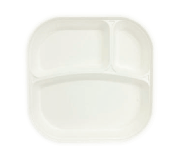 10” 3 Compartment Square Tray